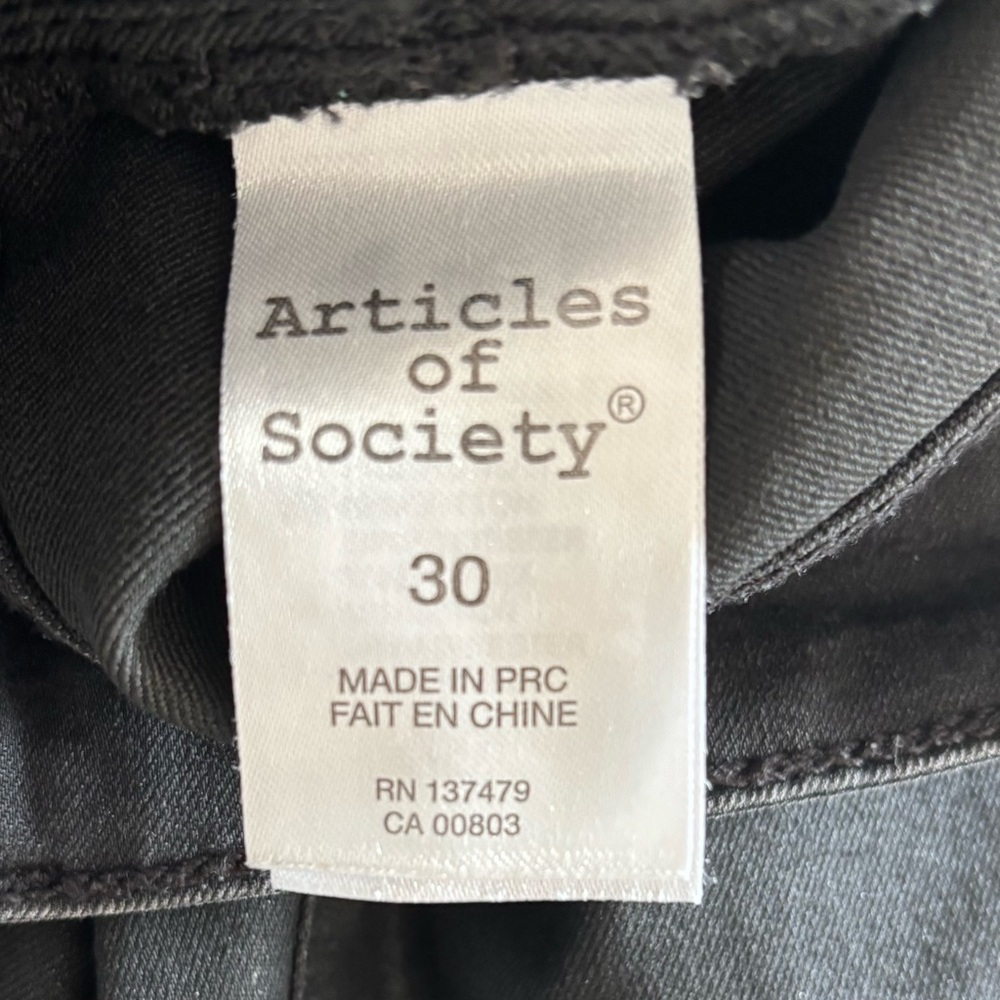 Articles of Society Black Coated High Rise Skinny Jeans Size 30 - Picture 10 of 12